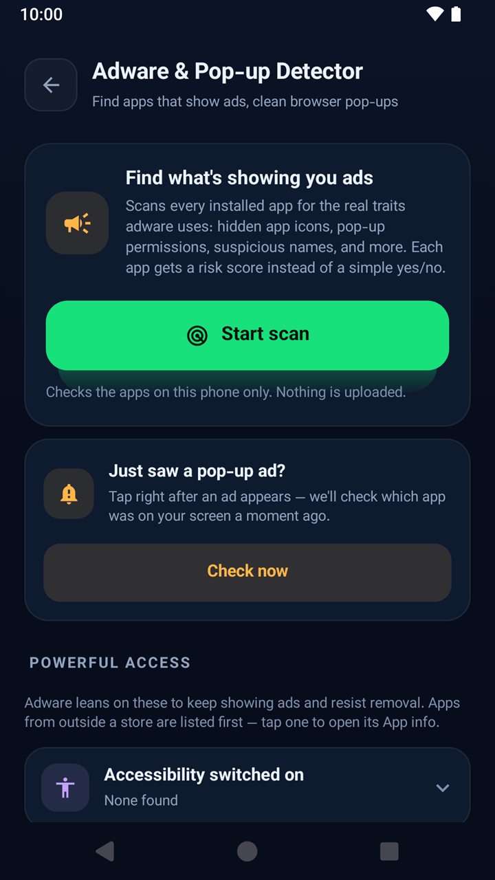 Adware and pop-up detector: find what's showing you ads